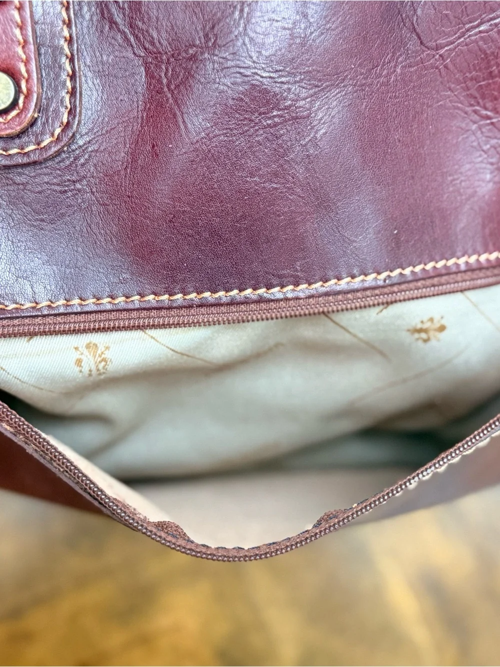 Large 24” Italian Genuine Leather Duffle Weekender Bag Burgundy Handmade Italy